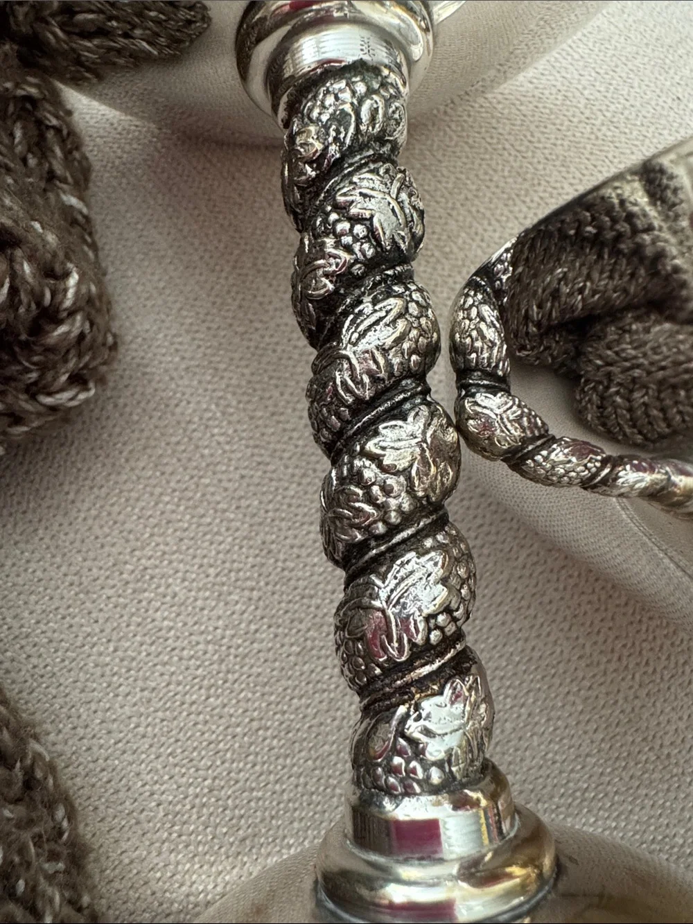 Spain Sterling Silver Plated over Brass  with Twisted Grapevine Stem Goblets
